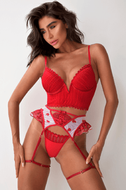 Heart Print Mesh 3pc Set