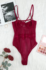 1 piece Lace Splicing Mesh Lingerie