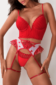 Heart Print Mesh 3pc Set